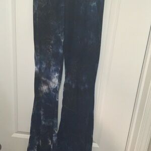 Blue Tie-Dye Flared Pants